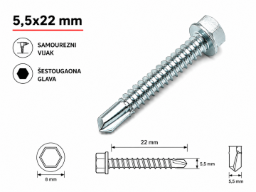 VIJAK DIN 7504 K 5,5x22